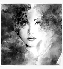 Beautiful woman face. Abstract fashion illustration Poster