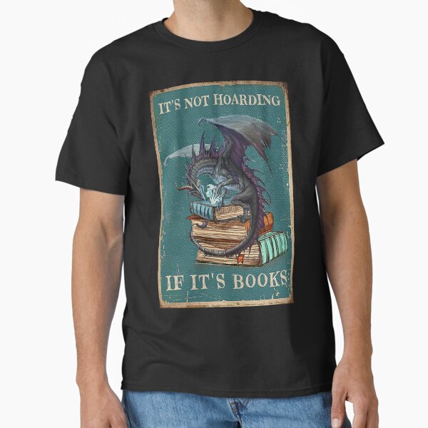 Aperçu de l'œuvre Ce n'est pas de la thésaurisation si c'est des livres Dragon cadeau avec livre créée et vendue par scrambledpeg.