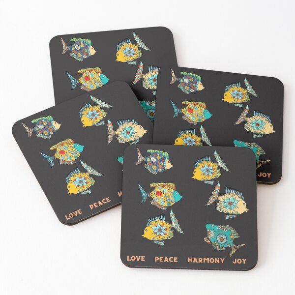 Item preview, FISH MENDALA, LOVE, PEACE, HARMONY, JOY, FISH PATTERNS,  designed and sold by R B Chrystal.