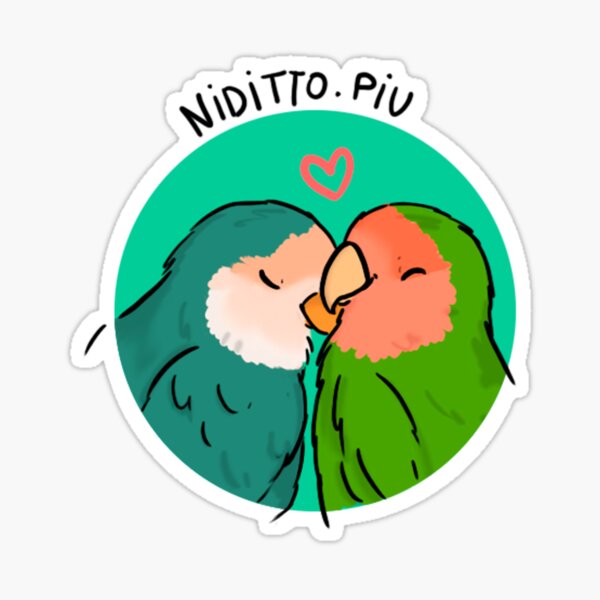 Niditto.Piu lovebirds Sticker