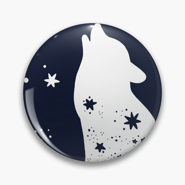 Item preview, Navy Wolf and Moon  designed and sold by Sympleprints.