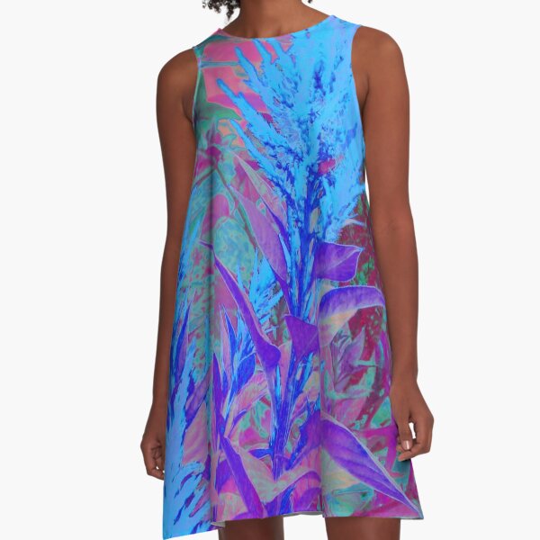 Amaranthus Flower A-Line Dress