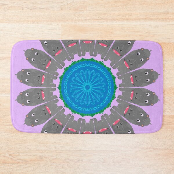 Item preview, Hippo Huddle Mandala Design designed and sold by MandalaZoo.