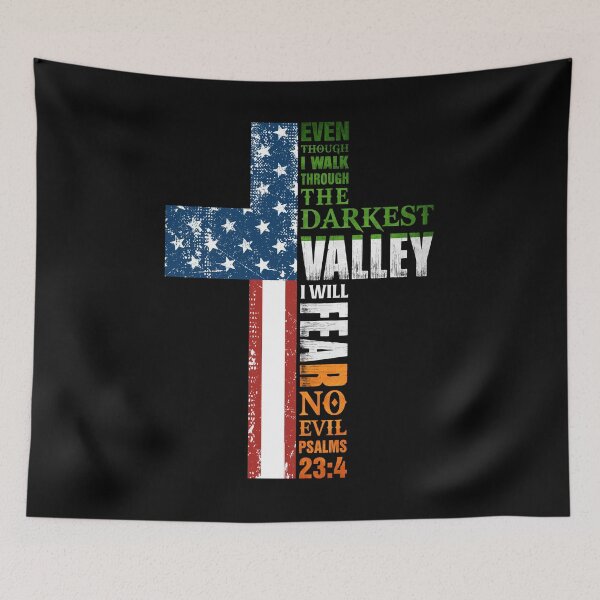 Item preview, Best Faith Cross Irish American Flag Shirt Walk Through Darkest Valley Memorial T Shirt designed and sold by tuanitus.