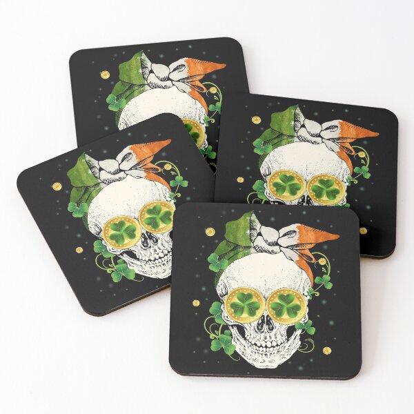 Item preview, Cool Irish Bandana Skull Lady St Patricks Day Shirt Shamrock Hippie Girl T Shirt designed and sold by tuanitus.