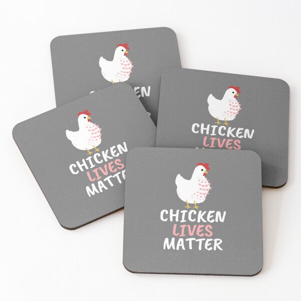 Item preview, Chicken Lives Matter- funny vegan and vegetarian chicken design white and pink designed and sold by katiekendall.