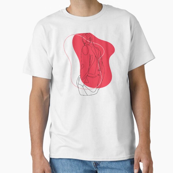 Vista previa del artículo con la obra «Silueta de mujer abstracta cereza minimalista», diseñado y vendido por gugenia.