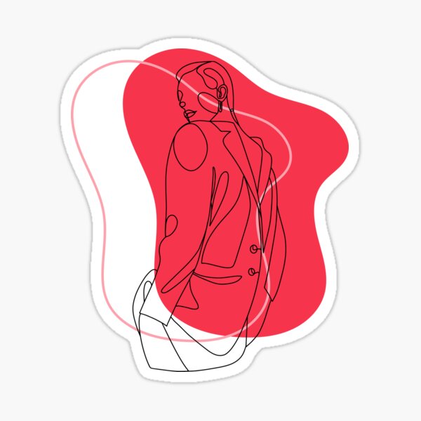 Vista previa del artículo con la obra «Silueta de mujer abstracta cereza minimalista», diseñado y vendido por gugenia.