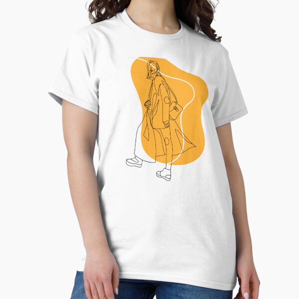 Vista previa del artículo con la obra «Silueta de mujer abstracta ámbar minimalista», diseñado y vendido por gugenia.
