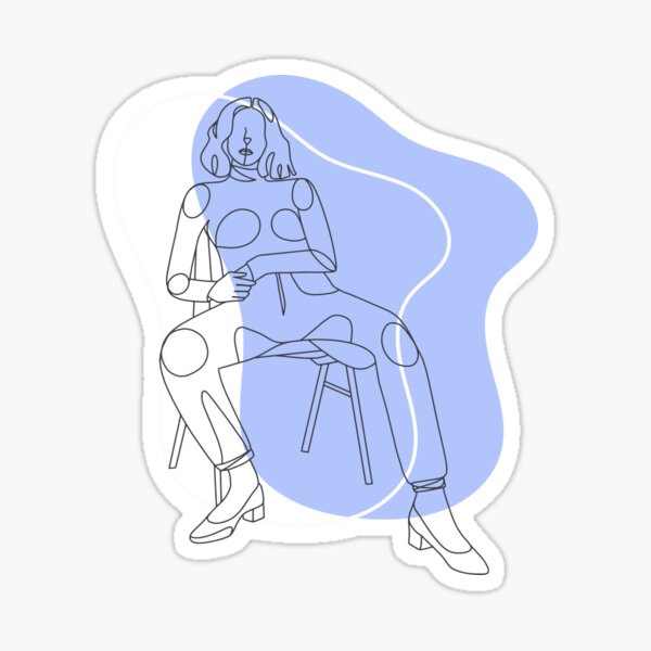 Vista previa del artículo con la obra «Silueta de mujer abstracta lila minimalista», diseñado y vendido por gugenia.