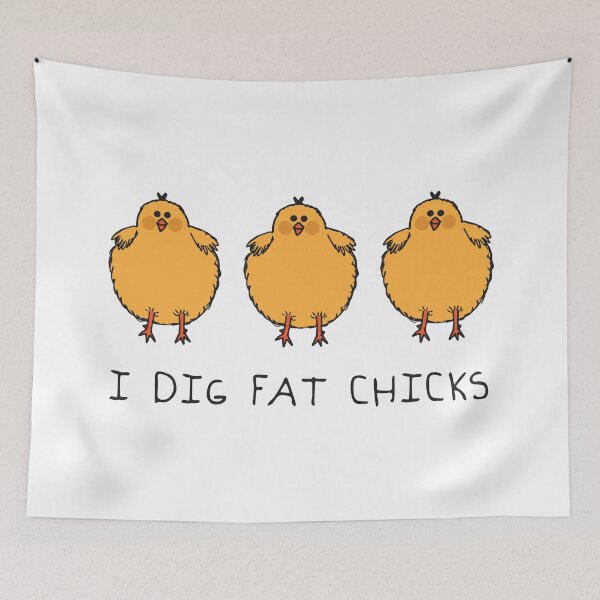 Item preview, I Dig Fat Chicks | Hand Drawn Baby Chick Illustration designed and sold by 0TeeDesigns.