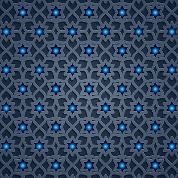 Artwork thumbnail, Blue Geometry Ornament Pattern by JTS STORE