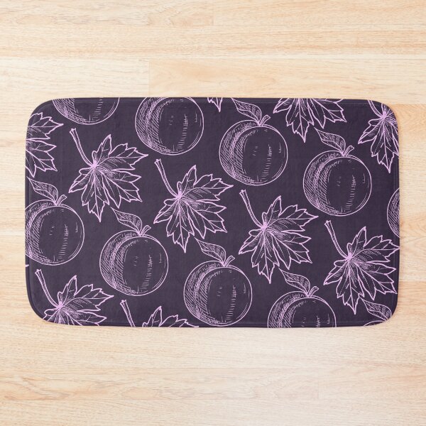 Item preview, Pink maple leaves and plums on purple-black designed and sold by fowons.