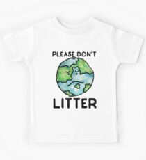 Please Don't Litter Earth Day love Kids Tee