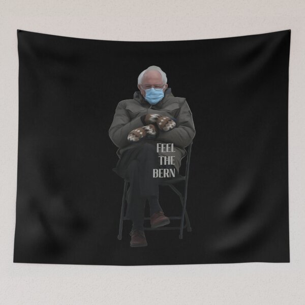 Item preview, Feel The Bern | Bernie Sanders Inauguration Sitting Mittens Digital Painting Meme designed and sold by Aryeh Studio.