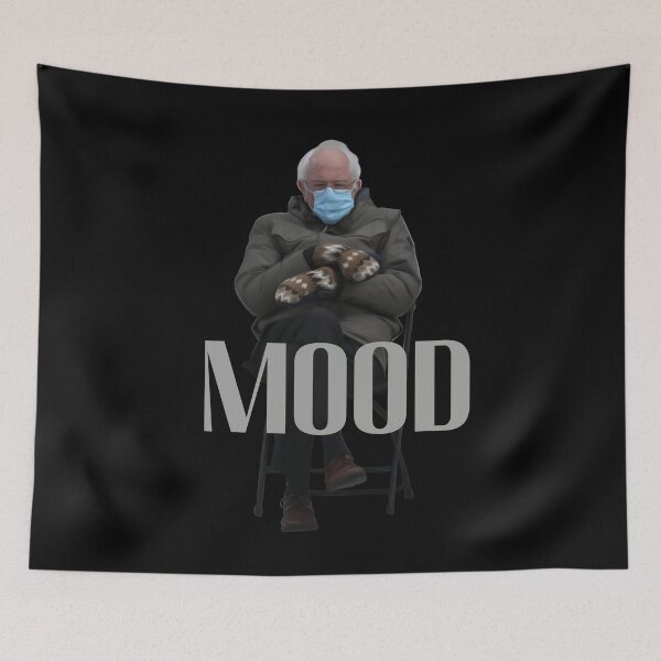 Item preview, MOOD | Bernie Sanders Inauguration Sitting Mittens Digital Painting Meme designed and sold by Aryeh Studio.