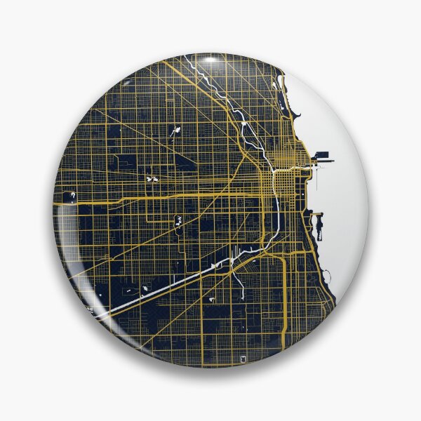 Item preview, Chicago City Map of Illinois, USA - Gold Art Deco designed and sold by deMAP.