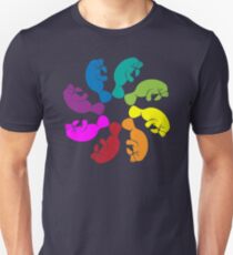 Color: Manatee Rainbow Pinwheel Unisex T-Shirt