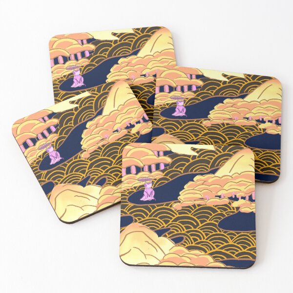 Item preview, East Gold Japanese Pattern Landscape Ukiyo-e Inspired  designed and sold by pet-persona.
