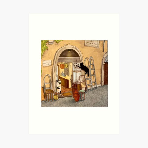 Journal of a Cat in Rome - Casalinghi Shop Art Print