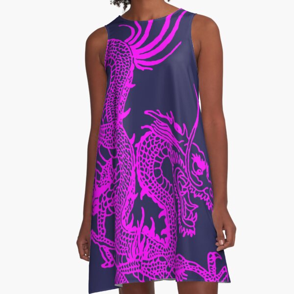 Item preview, Fuchsia Chinese Dragon - Navy designed and sold by EddieBalevo.