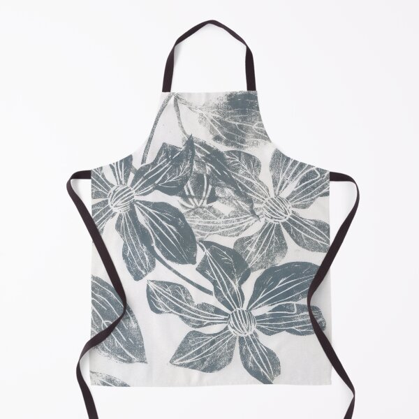 Item preview, grey clematis: linocut designed and sold by kosarandrea.