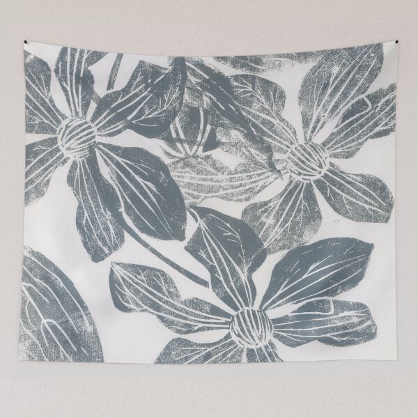 Item preview, grey clematis: linocut designed and sold by kosarandrea.