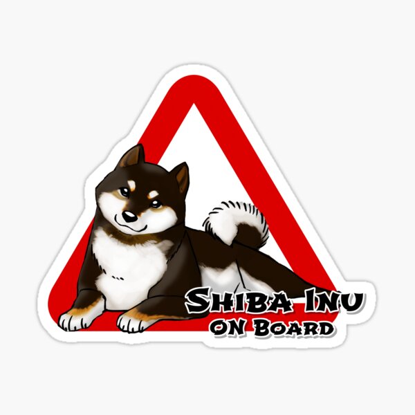 SHIBA INU A BORDO B & T Pegatina