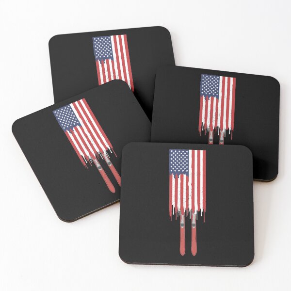 Artikelvorschau, USA-Skiflagge, USA-Winterurlaub, Skiurlaub, Ski-Aufkleberpaket, USA-Aufkleberpaket entworfen und verkauft von HomeConscious.