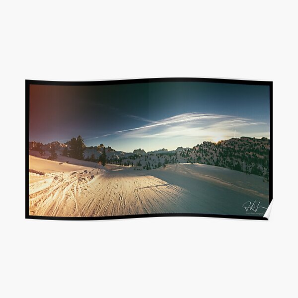 late on the ski slope Poster