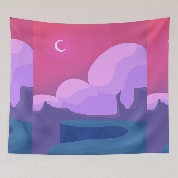Item preview, Bisexual pride flag desert landscape designed and sold by ForTheFrogWar.