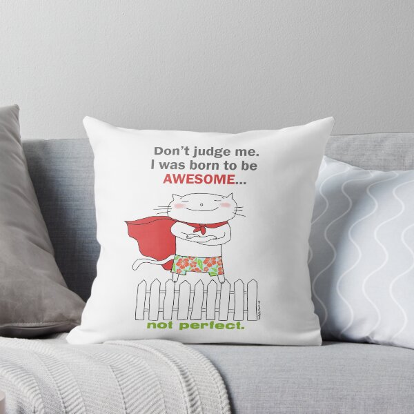 Item preview, I was born to be awesome, not perfect. / Cat doodle designed and sold by eyecreate.