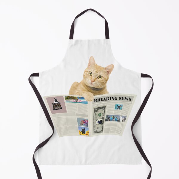 Item preview, Newspaper Breaking News yellow Cat - Typewriter Author Journalist designed and sold by Move-Art.