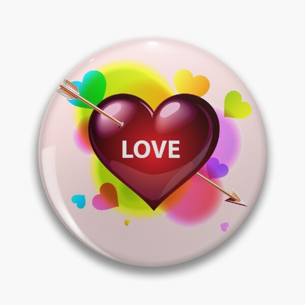 Item preview, Red valentine heart with arrow of the cupid and colorful hearts around designed and sold by mashmosh.