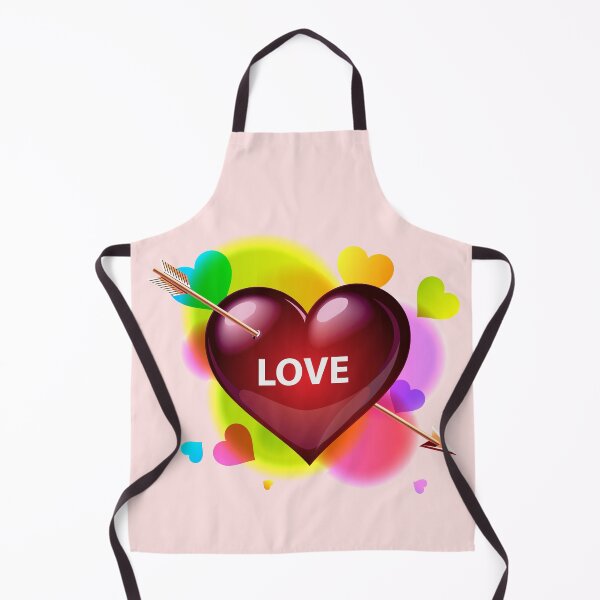 Item preview, Red valentine heart with arrow of the cupid and colorful hearts around designed and sold by mashmosh.