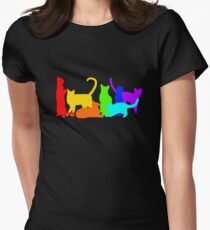 Rainbow Cats Women's Fitted T-Shirt