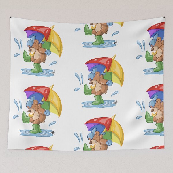 Item preview, Little teddy plays in the rain  designed and sold by Pittstop.