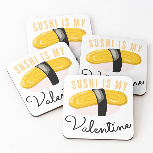 Item preview, Japanese Omelette (Tamagoyaki ) in Sushi Is My Valentine designed and sold by Nadisth.