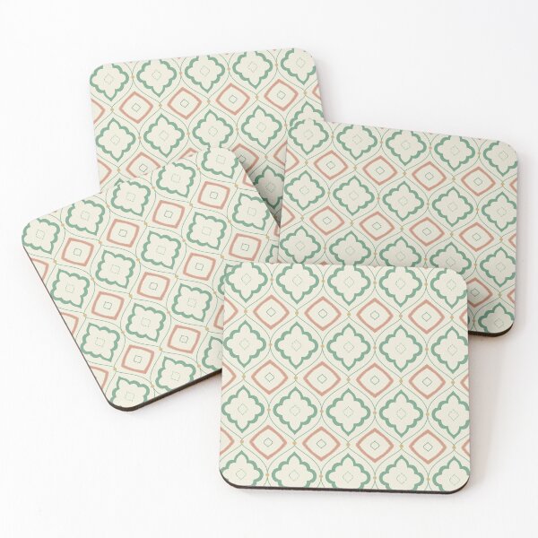 Item preview, Abstract Geen and Orange Geometric Ethno Ikat  Pattern designed and sold by RekhaArtGalaxy.