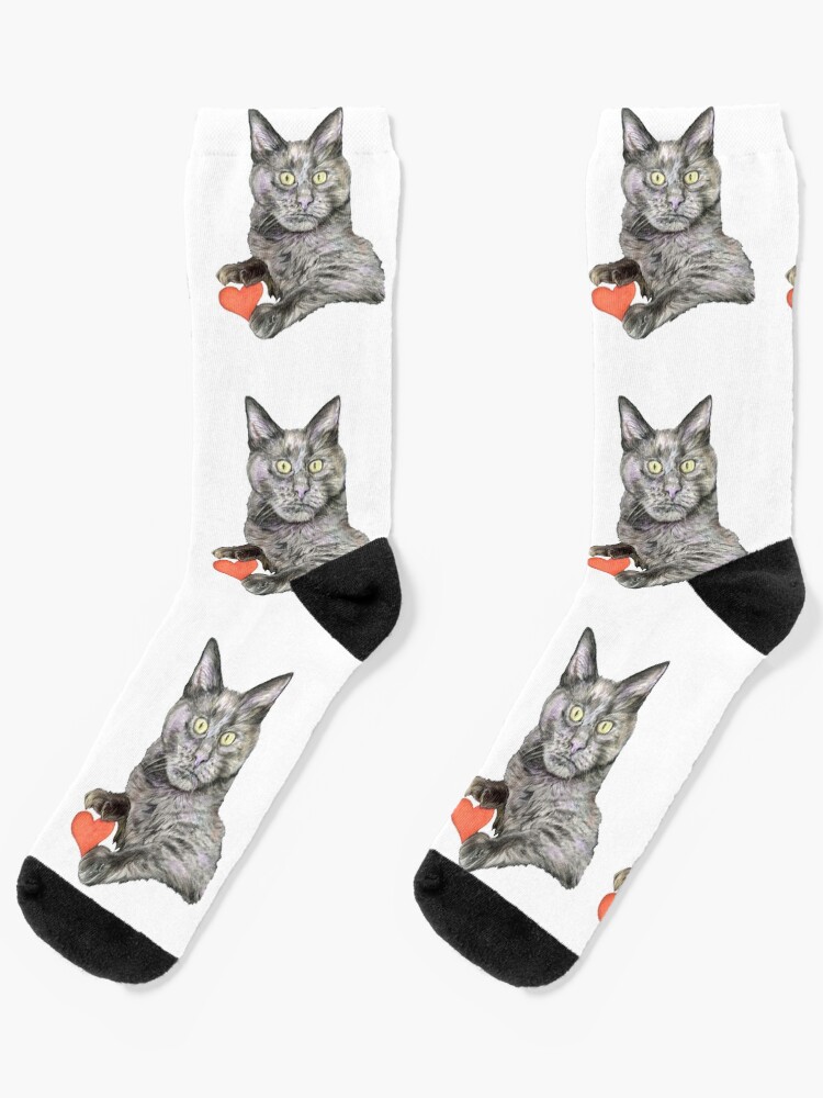 grey cat socks