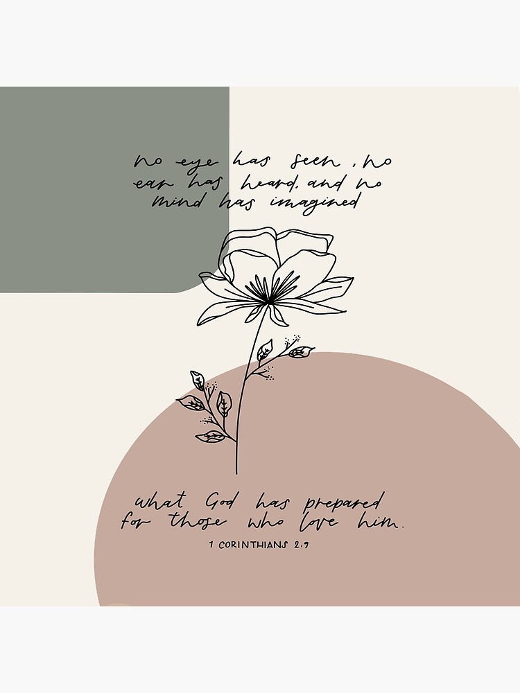 "line drawn flower with bible verse encouragement" Poster by