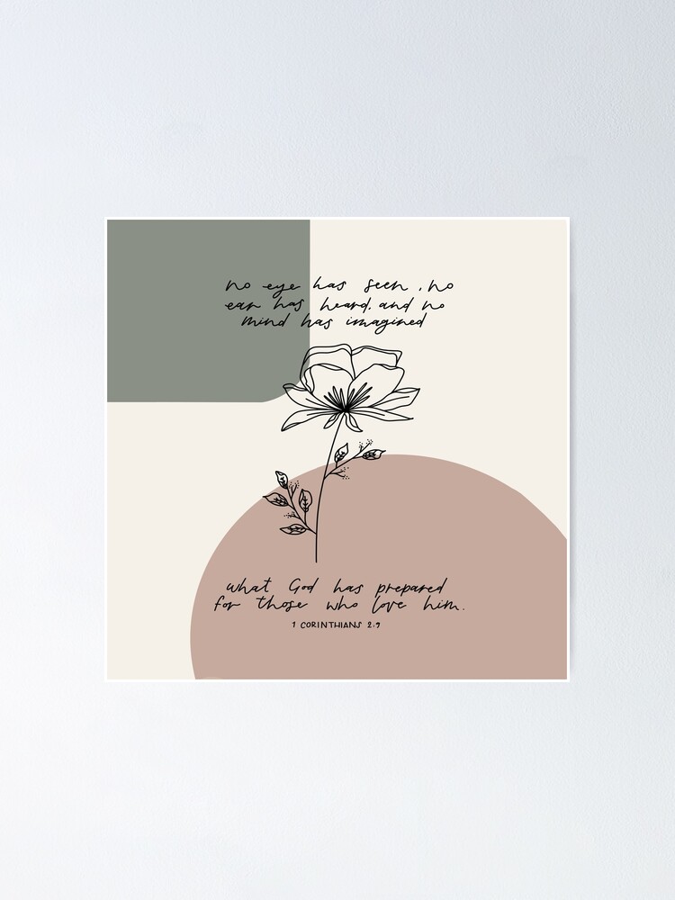 "line drawn flower with bible verse encouragement" Poster by