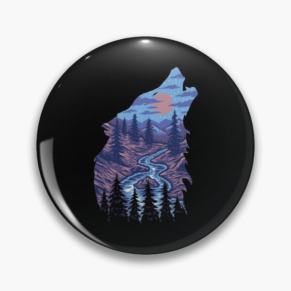 Item preview, Howling Wolf With Mystic River Canyons designed and sold by aMortalArtist.
