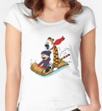 Calvin and hobbes Women's Fitted Scoop T-Shirt