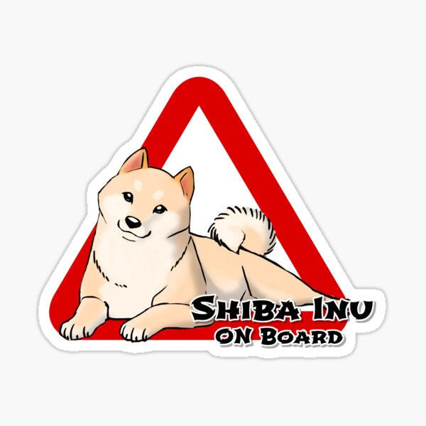 SHIBA INU A BORDO BLANCO Pegatina