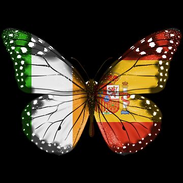 Vorschaubild zum Design Irish Spanish Butterfly With The Ireland Spain Flag On Wings von Popini