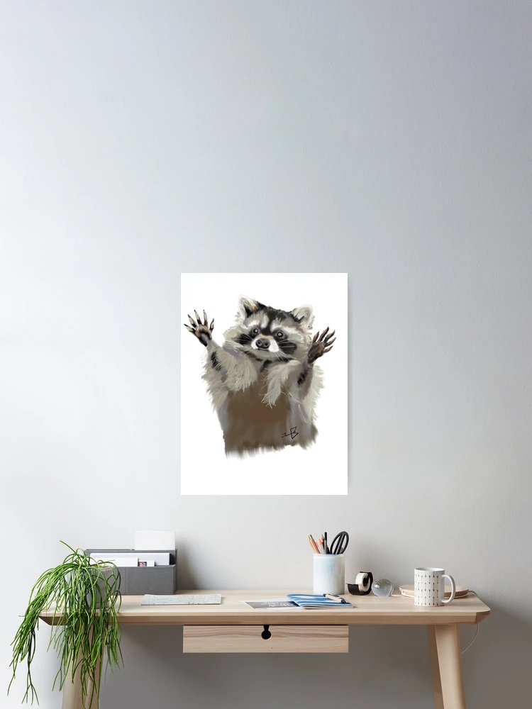 Thumbnail 2 of 3, Poster, Cute Racoon designed and sold by Bemblems.