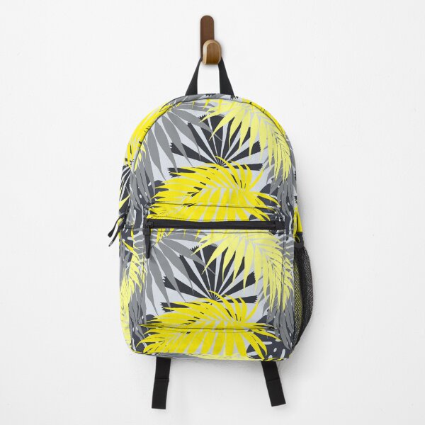 Item preview, Tropicaleaves Palm Monstera in Yellows Greys designed and sold by TropicalFronds.