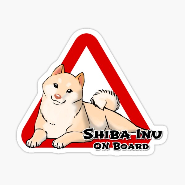 SHIBA INU A BORDO WHITE2 Pegatina