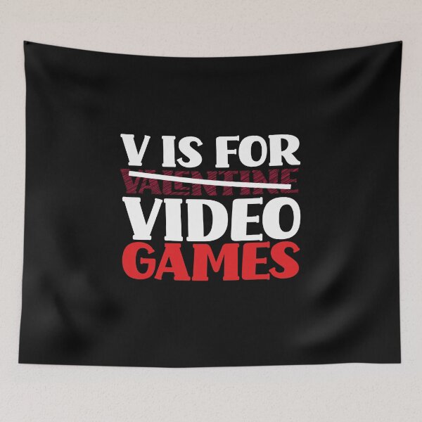 Item preview, V is For Video Games Valentine's day Gamer Gift designed and sold by ART-SOUF.